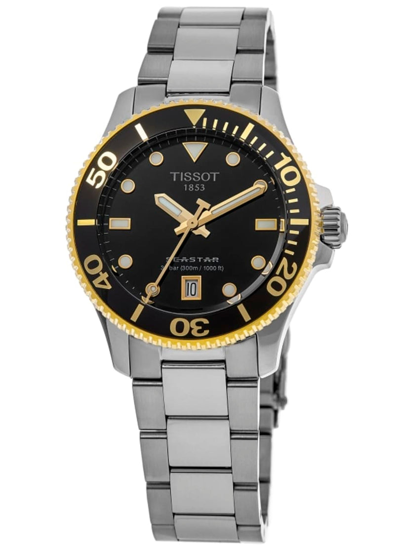 Tissot Seastar 1000 Black Dial Silver Steel Strap Watch For Men - T120.210.21.051.00 Buy Now By Tissot