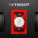 Tissot Carson Premium Chronograph White Dial Brown Leather Strap Watch For Men - T122.417.36.011.00 Buy Now By Tissot