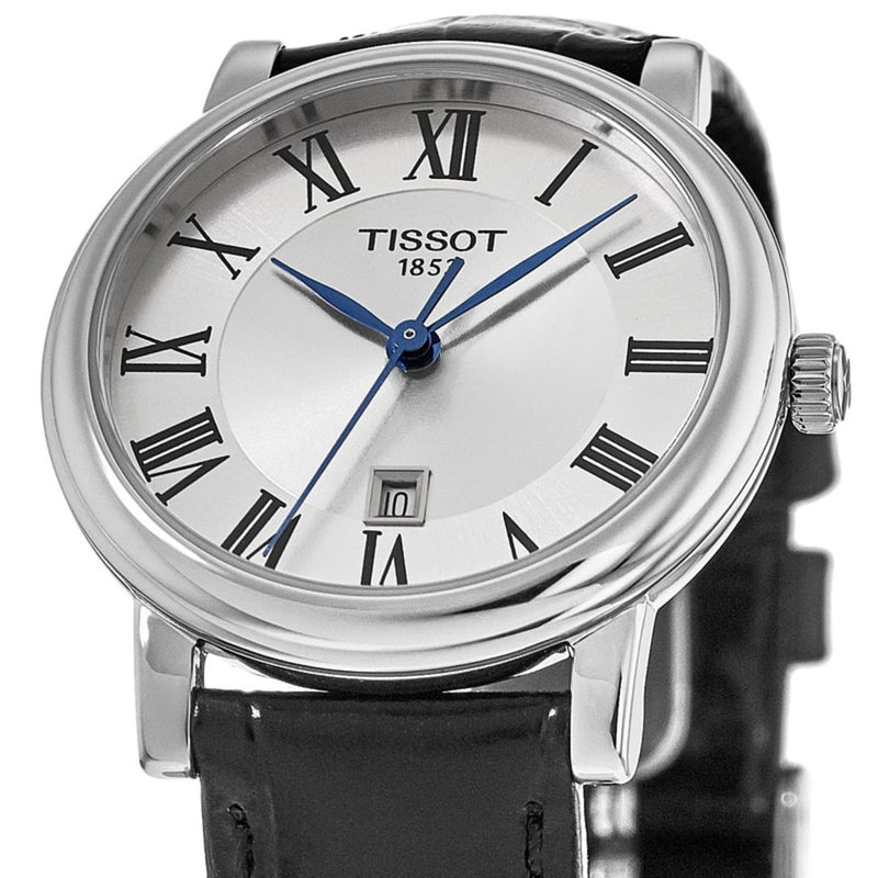 Tissot Carson Premium Lady Silver Dial Black Leather Strap Watch For Women - T122.210.16.033.00 Buy Now By Tissot