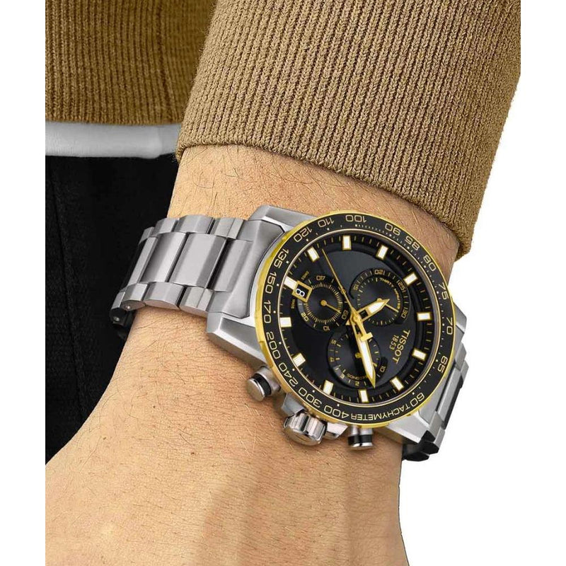 Tissot Supersport Chrono Black Dial Silver Steel Strap Watch For Men - T125.617.21.051.00 Buy Now By Tissot