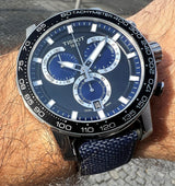 Tissot Supersport Chrono Black Dial Blue Nylon Strap Watch for Men - T125.617.17.051.03 Buy Now By Tissot