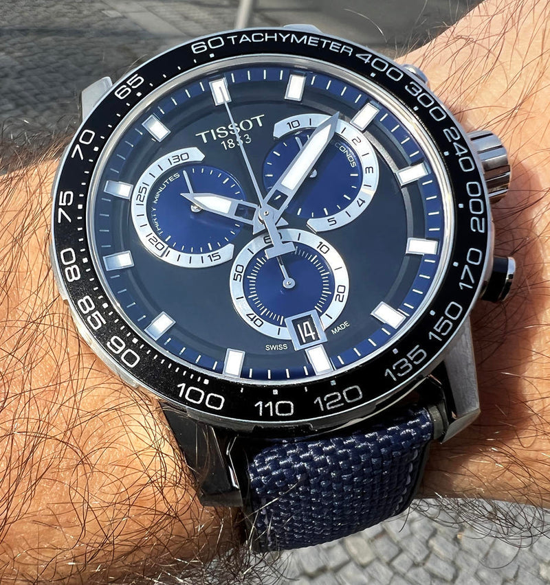 Tissot Supersport Chrono Black Dial Blue Nylon Strap Watch for Men - T125.617.17.051.03 Buy Now By Tissot