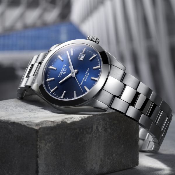 Tissot Gentlemen Powermatic 80 Silicium Blue Dial Silver Steel Strap Watch For Men - T127.407.11.041.00 Buy Now By Tissot