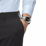Tissot Gentleman Black Dial Silver Steel Strap Watch For Men - T127.410.11.051.00 Buy Now By Tissot