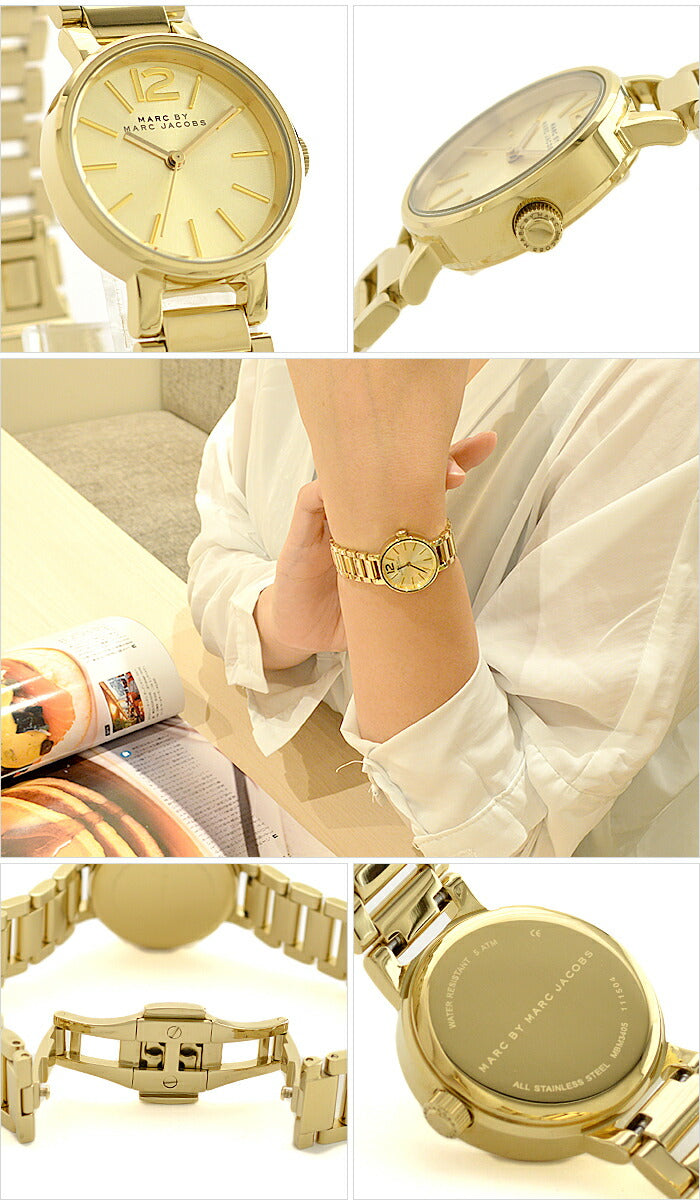 Marc Jacobs Peggy Gold Dial Gold Steel Strap Watch for Women - MBM3405 Buy Now By Marc Jacobs