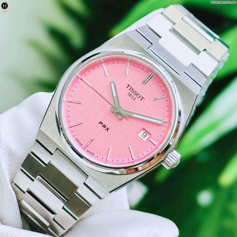 Tissot PRX Quartz Pink Dial Silver Steel Strap Watch for Women - T137.210.11.331.00 Buy Now By Tissot