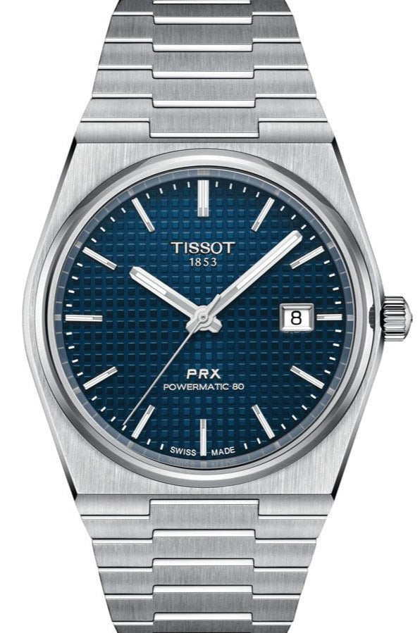 Tissot PRX Powermatic 80 Blue Dial Silver Steel Strap Watch for Men - T137.407.11.041.00