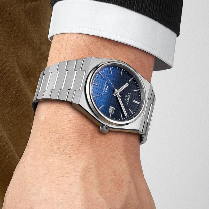 Tissot Powermatic 80 Automatic Gradient Blue Dial Silver Steel Strap Watch for Men - T137.407.11.051.01 Buy Now By Tissot