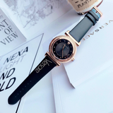 Versace V-Motif Vintage Logo Black Dial Black Leather Strap Watch for Women - VERE00818 Buy Now By Versace