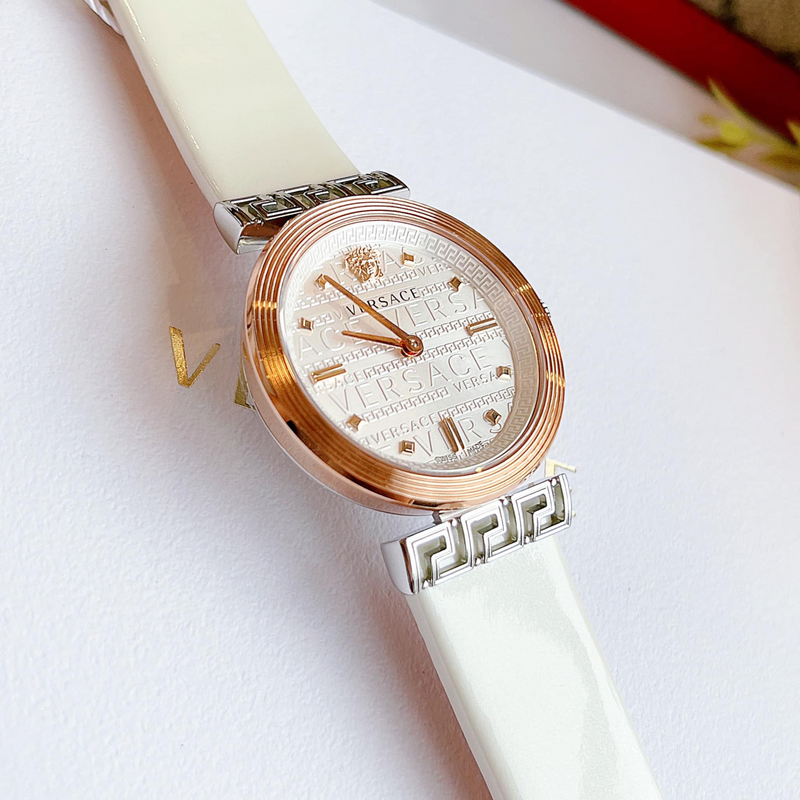 Versace Greca White Dial White Leather Strap Watch for Women - VELW00120 Buy Now By Versace