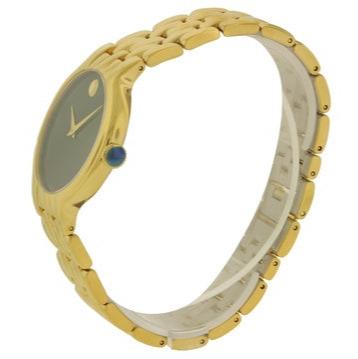 Shop Movado Veturi Quartz Black Dial Gold Steel Strap Watch for Men - 0606934 in USA