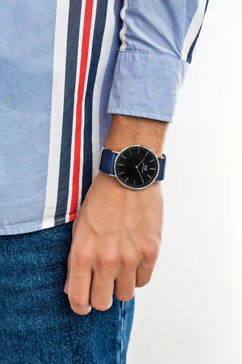 Daniel Wellington Classic Bayswater Black Dial Black NATO Strap Watch For Men - DW00100278 Buy Now By Daniel Wellington
