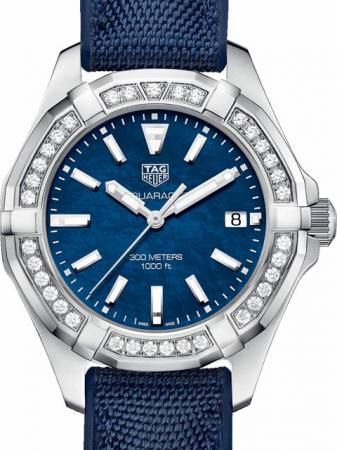 Tag Heuer Aquaracer Quartz Diamonds Blue Dial Blue Nylon Strap Watch for Women - WAY131N.FT6091 Buy Now By Tag Heuer