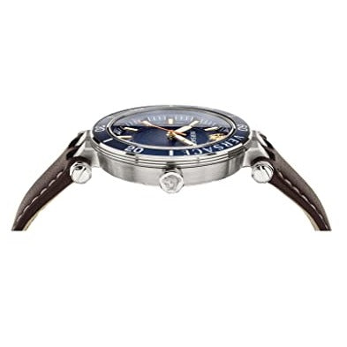 Versace Greca Sport Analog Blue Dial Brown Leather Strap Watch For Men - VEZ300121 Buy Now By Versace