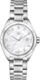 Shop Tag Heuer Formula 1 Diamonds Mother Of Pearl White Dial Silver Steel Strap Watch for Women - WBJ1419.BA0664 in USA