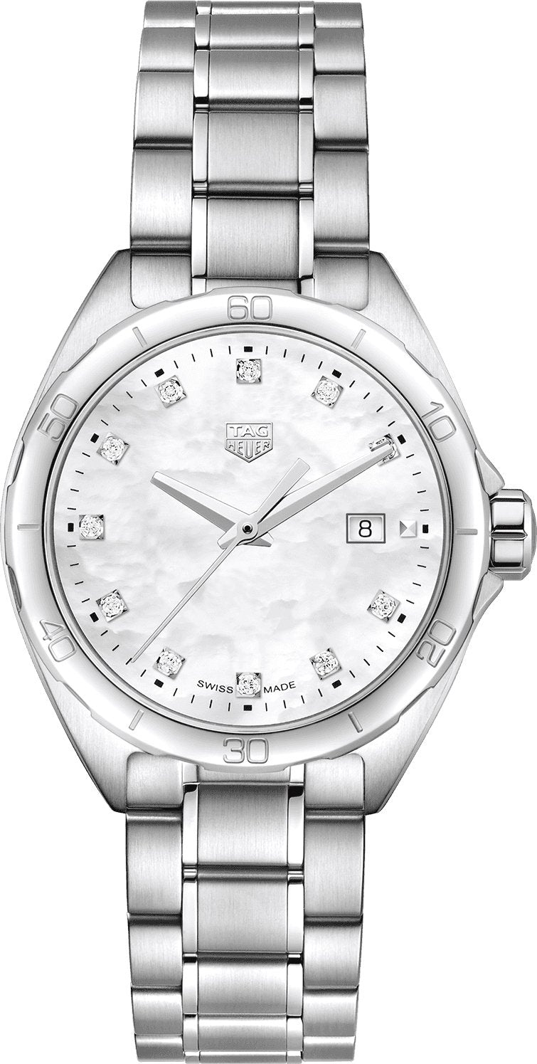 Shop Tag Heuer Formula 1 Diamonds Mother Of Pearl White Dial Silver Steel Strap Watch for Women - WBJ1419.BA0664 in USA