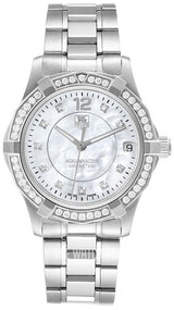 Tag Heuer Aquaracer Diamonds Mother of Pearl White Dial Silver Steel Strap Watch for Women - WBD131C.BA0748 Buy Now By Tag Heuer