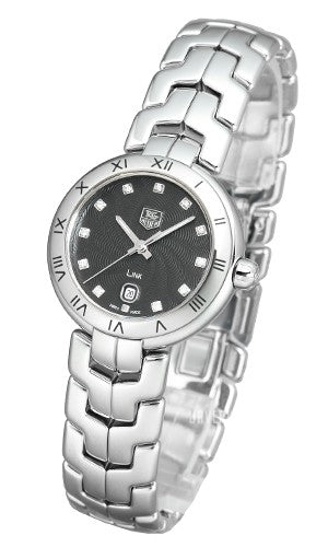 Shop Tag Heuer Link Quartz Diamonds Black Dial Silver Steel Strap Watch for Women - WAT1410.BA0954 in USA