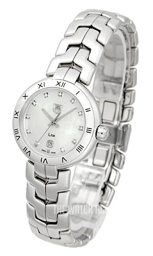 Shop Tag Heuer Link Diamonds Mother of Pearl Dial Silver Steel Strap Watch for Women - WAT1417.BA0954 in USA