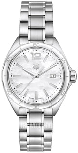 Shop Tag Heuer Formula 1 Quartz Mother of Pearl White Dial Silver Steel Strap Watch for Women - WBJ1418.BA0664 in USA