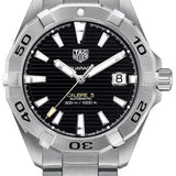 Shop Tag Heuer Aquaracer Automatic Caliber 5 Black Dial Silver Steel Strap Watch for Men - WBD2110.BA0928 in USA