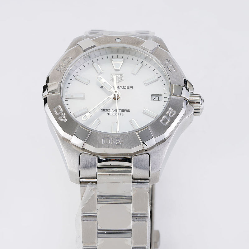 Shop Tag Heuer Aquaracer Mother of Pearl Dial Silver Steel Strap Watch for Women - WBD131A.BA0748 in USA