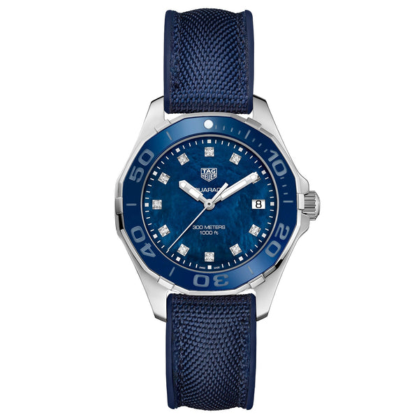 Shop Tag Heuer Aquaracer Blue Mother of Pearl Dial Watch for Women - WAY131L.FT6091 in USA