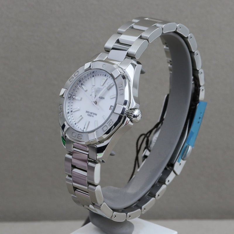 Shop Tag Heuer Aquaracer Mother of Pearl Dial Silver Steel Strap Watch for Women - WBD131A.BA0748 in USA