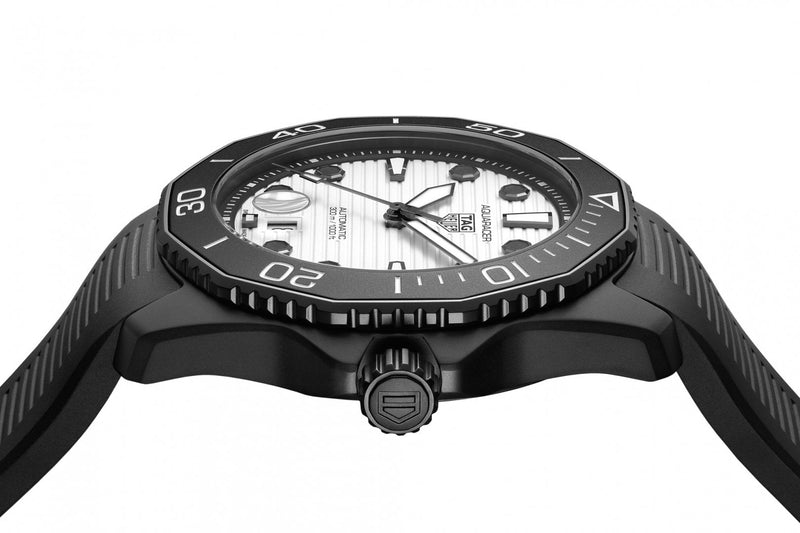 Tag Heuer Aquaracer Professional 300 Automatic White Dial Black Rubber Strap Watch for Men - WBP201D.FT6197 Buy Now By Tag Heuer