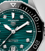 Tag Heuer Aquaracer Professional 300 Automatic Diamonds Green Dial Green Rubber Strap Watch for Women - WBP231G.FT6226 Buy Now By Tag Heuer