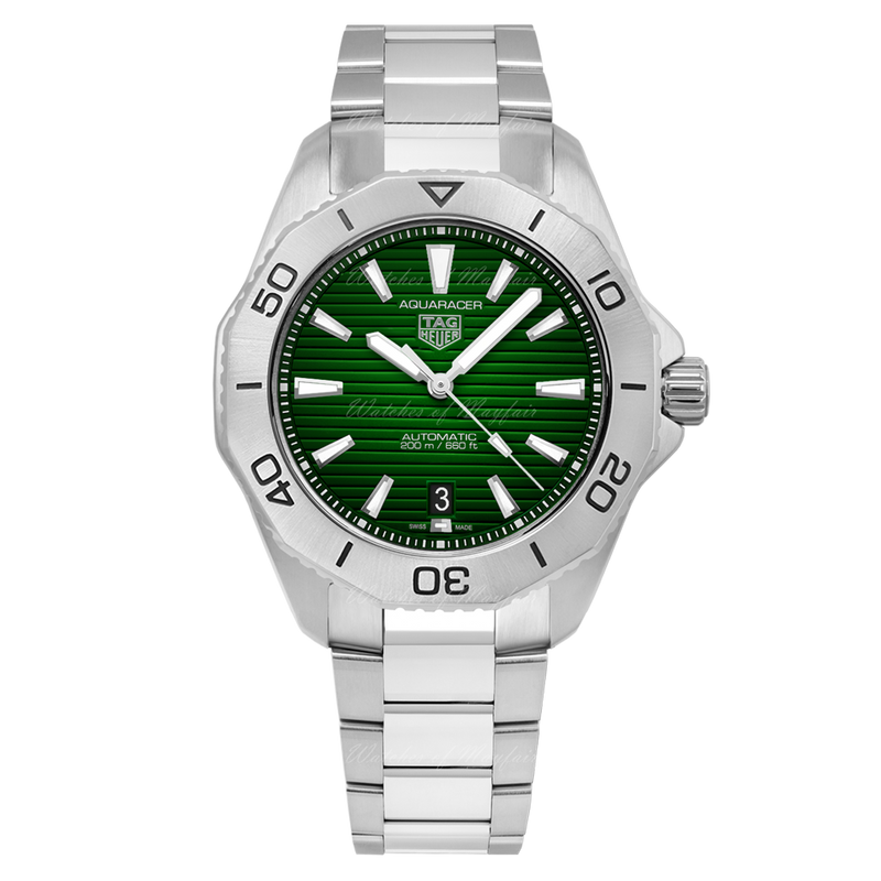 Tag Heuer Aquaracer Professional 200 Automatic Green Dial Silver Steel Strap Watch for Men - WBP2115.BA0627 Buy Now By Tag Heuer