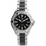 Tag Heuer Aquaracer Quartz Diamonds Black Dial Two Tone Steel Strap Watch for Men - WAY131E.BA0913