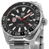 Shop Tag Heuer Aquaracer Automatic Match Timer Black Dial Silver Steel Strap Watch for Men - WAY201G.BA0927 in USA