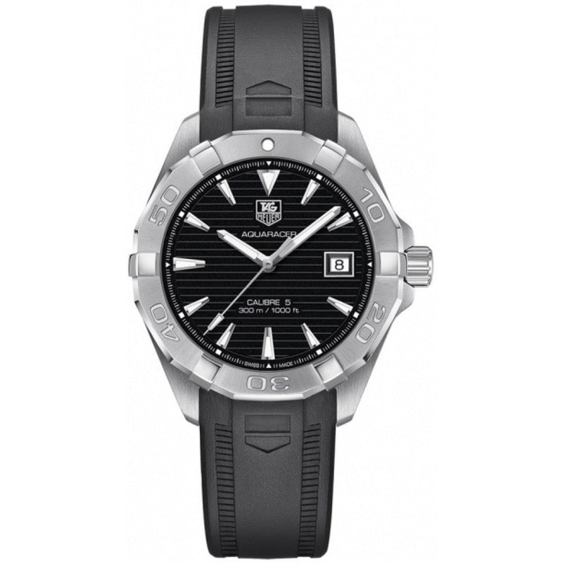 Tag Heuer Aquaracer Caliber 5 Automatic Black Dial Black Rubber Strap Watch for Men - WAY2113.FT8021 Buy Now By Tag Heuer