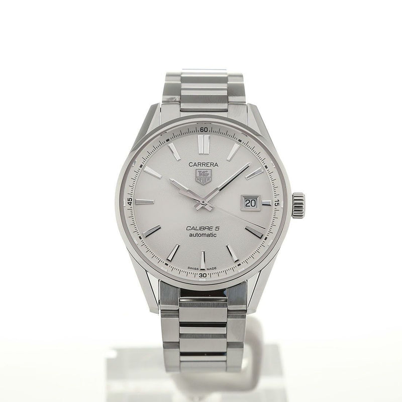 Tag Heuer Carrera Automatic Caliber 5 White Dial Silver Steel Strap Watch for Men - WAR211B.BA0782 Buy Now By Tag Heuer