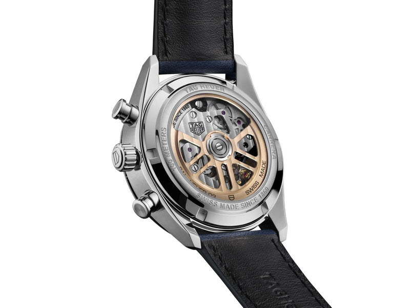 Tag Heuer Carrera Chronograph Blue Dial Blue Leather Strap Watch for Men - CBN201D.FC6543 Buy Now By Tag Heuer