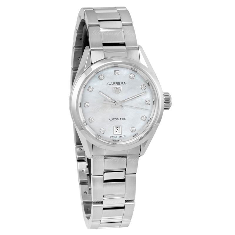 Tag Heuer Carrera Diamonds Mother of Pearl Dial Silver Steel Strap Watch for Women - WBN2412.BA0621 Buy Now By Tag Heuer