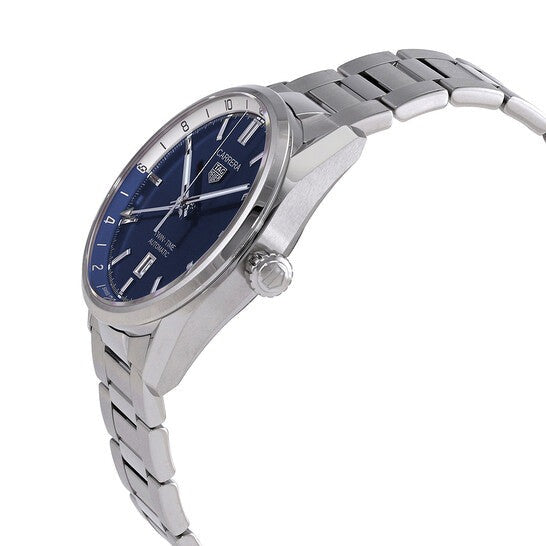 Tag Heuer Carrera Twin Time Blue Dial Silver Steel Strap Watch for Men - WBN201A.BA0640 Buy Now By Tag Heuer