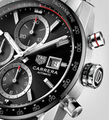 Tag Heuer Carrera Automatic Chronograph Black Dial Silver Steel Strap Watch for Men - CBM2110.BA0651 Buy Now By Tag Heuer