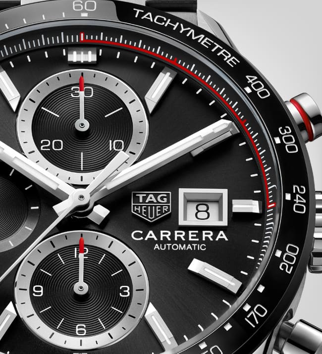 Tag Heuer Carrera Automatic Chronograph Black Dial Silver Steel Strap Watch for Men - CBM2110.BA0651 Buy Now By Tag Heuer