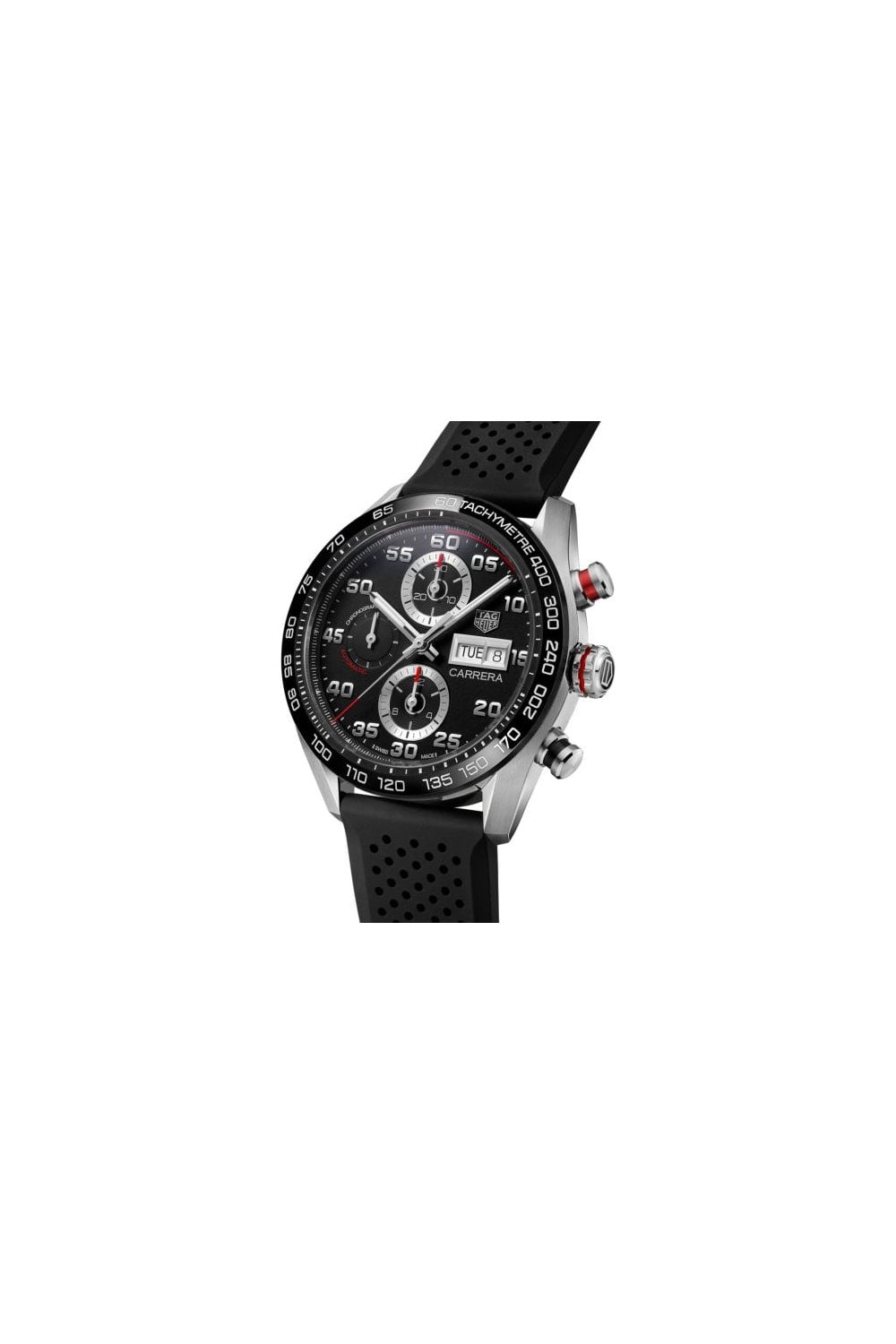 Tag Heuer Carrera Chronograph Black Dial Black Rubber Strap Watch for Men - CBN2A1AA.FT6228