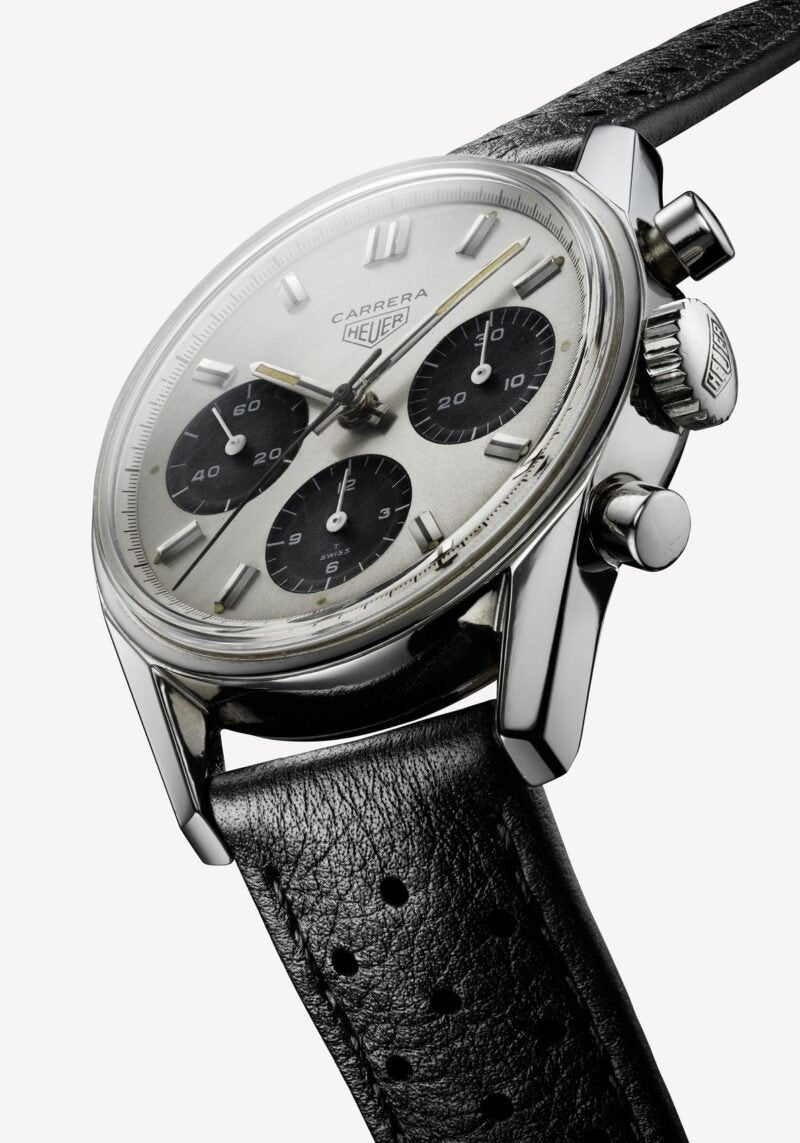 Tag Heuer Carrera Chronograph 60th Anniversary Silver Dial Black Leather Strap Watch for Men - CBK221H.FC8317 Buy Now By Tag Heuer