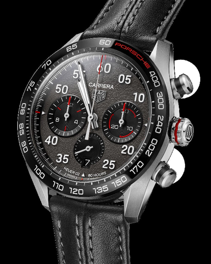 Tag Heuer Carrera Porsche Chronograph Special Edition Black Dial Black Leather Strap Watch for Men - CBN2A1F.FC6492 Buy Now By Tag Heuer