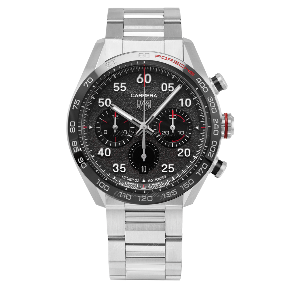 Tag Heuer Carrera Porsche Chronograph Grey Dial Silver Steel Strap Watch for Men - CBN2A1F.BA0643