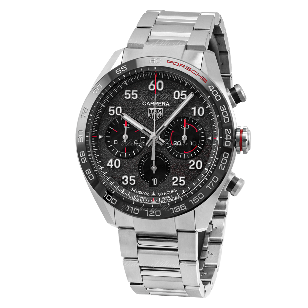 Tag Heuer Carrera Porsche Chronograph Grey Dial Silver Steel Strap Watch for Men - CBN2A1F.BA0643
