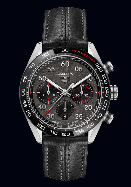 Tag Heuer Carrera Porsche Chronograph Special Edition Black Dial Black Leather Strap Watch for Men - CBN2A1F.FC6492 Buy Now By Tag Heuer