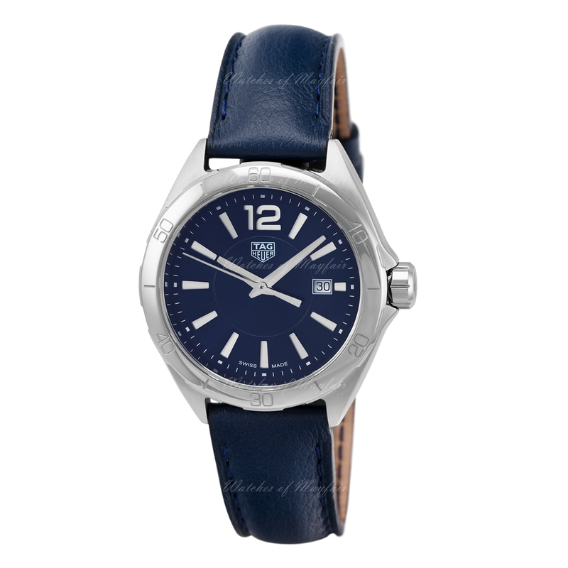 Shop Tag Heuer Formula 1 Quartz Blue Dial Blue Leather Strap Watch for Women - WBJ1412.FC8233 in USA