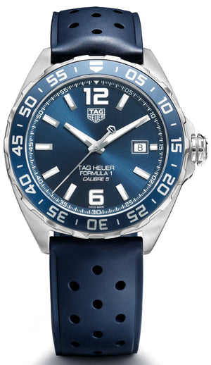 Tag Heuer Formula 1 Bucherer Blue Edition Blue Dial Blue Calfskin Strap Watch for Men - WAZ2015.FT8023