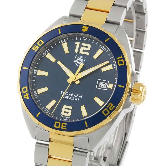 Shop Tag Heuer Formula 1 Analog Blue Dial Two Tone Steel Strap Watch for Men - WAZ1120.BB0879 in USA