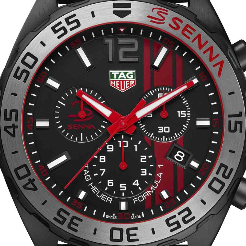 Tag Heuer Formula 1 Ayrton Senna Limited Edition Black Dial Two Tone Rubber Strap Watch for Men - CAZ1019.FT8027 Buy Now By Tag Heuer